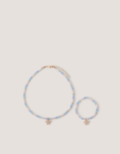 Bow Beaded Necklace & Bracelet Set, , large