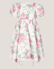 Viola Rose Print Broderie Trim Dress, Multi (MULTI), large