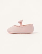 Shimmer Bow Booties, Pink (PINK), large