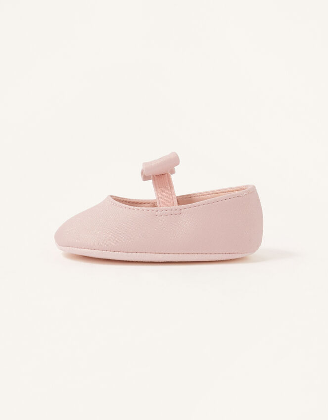 Shimmer Bow Booties, Pink (PINK), large