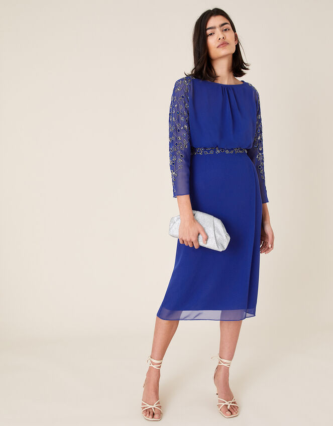 Clover Embellished Dress, Blue (COBALT), large