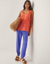 Kamila Embroidered Cami Top, Orange (ORANGE), large