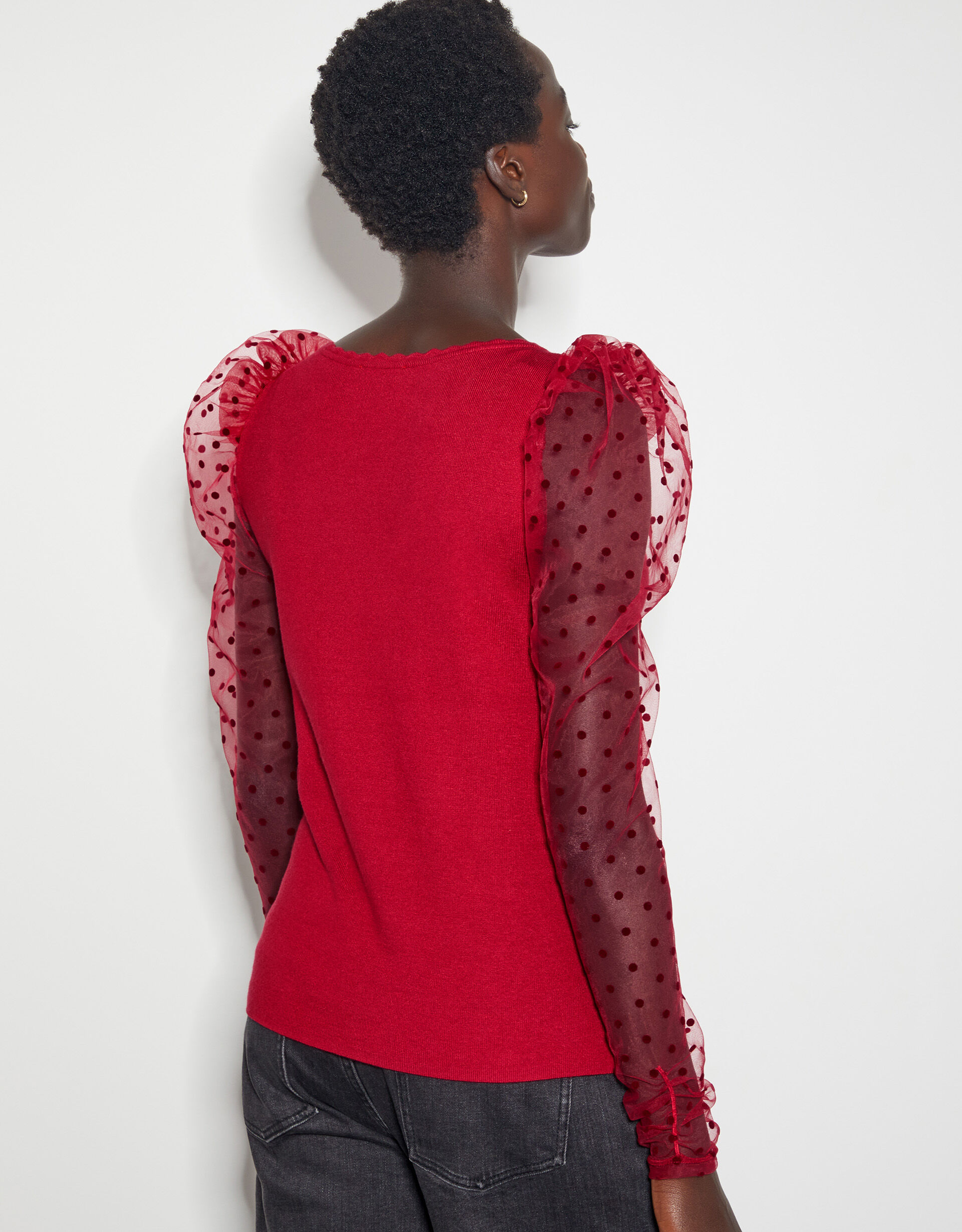 Red polka dot sweater shop