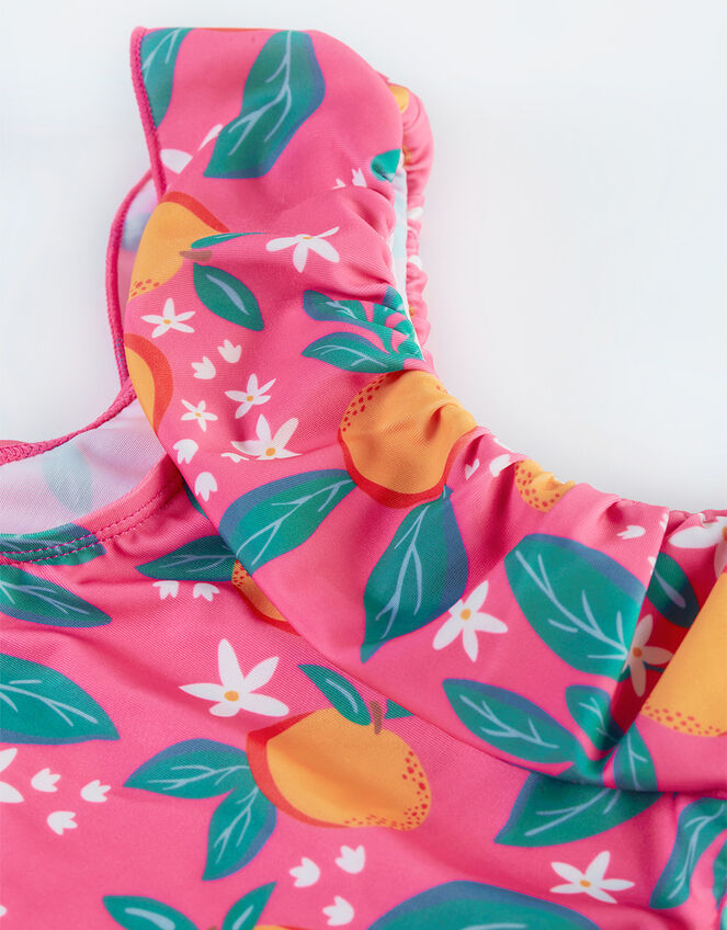 Frugi Orange Print Swimsuit, Multi (MULTI), large