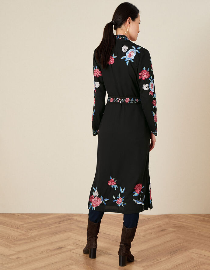Elizabeth Embroidered Kimono Black Women's Jackets Monsoon UK.