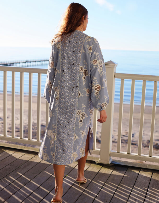Crās Sansa Broderie Tunic Dress, Blue (BLUE), large
