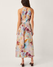 Mia Floral Embroidered Halter Midi Dress, Multi (MULTI), large