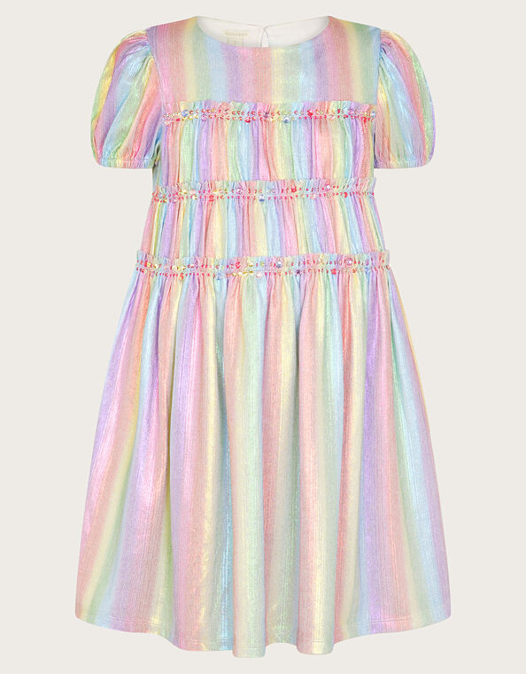 Rainbow Plisse Dress, Multi (MULTI), large