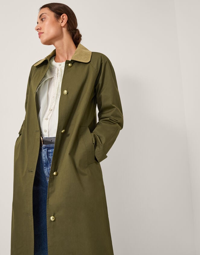 Lucy Trench Coat, Green (KHAKI), large
