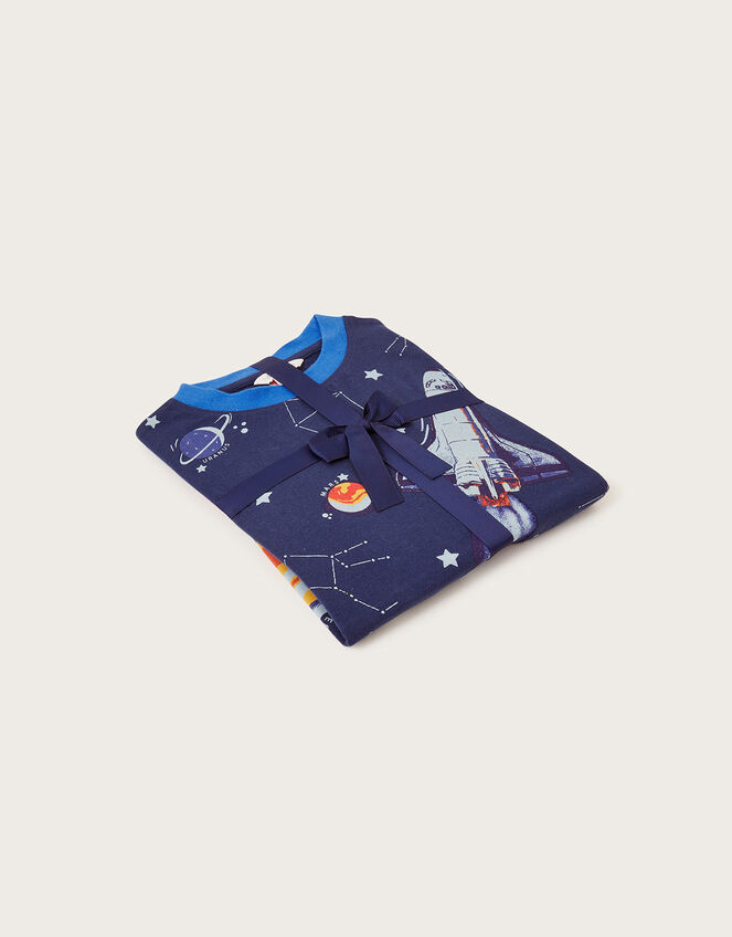 Glow In The Dark Space Pyjamas , Blue (NAVY), large