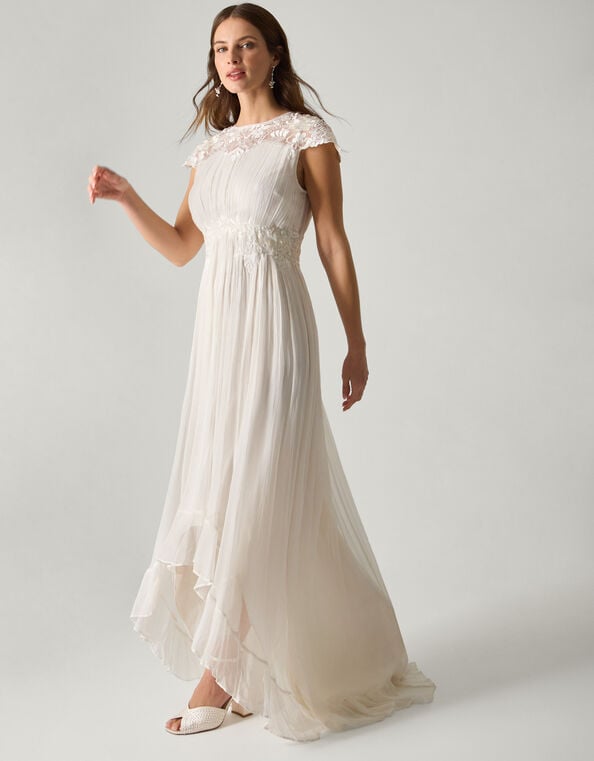 Arwen Embroidered Lace Wedding Dress, Ivory (IVORY), large