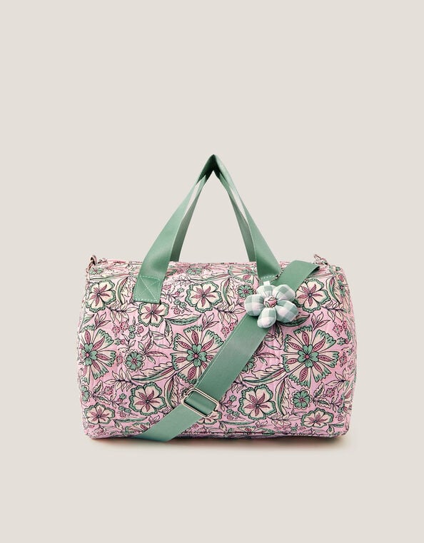 Floral Print Duffle Bag, , large