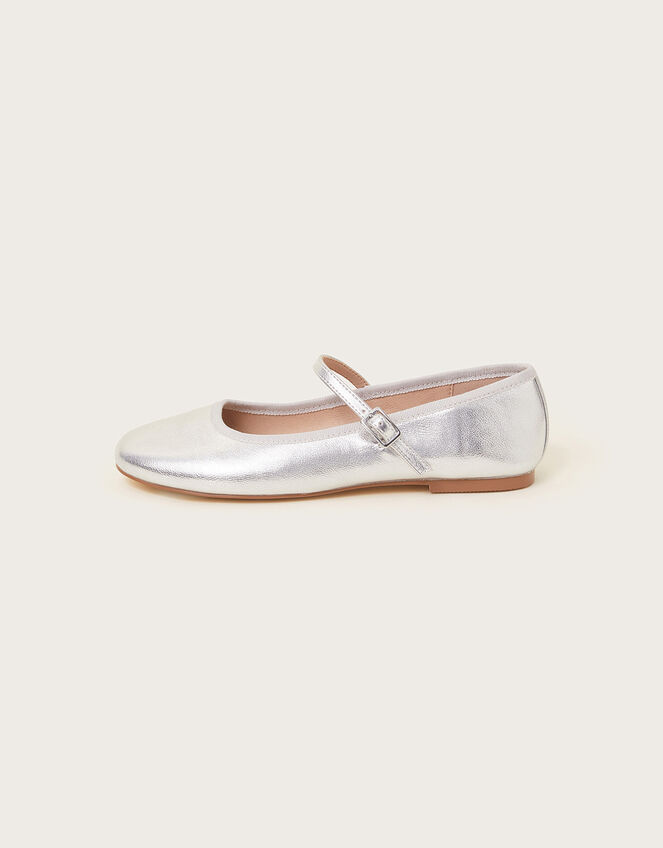 Mary Jane Flats, Silver (SILVER), large