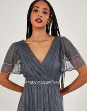 Isla Spot Mesh Maxi Dress, Blue (DARK BLUE), large