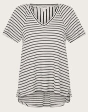 Saskia Stripe T-Shirt, Ivory (IVORY), large
