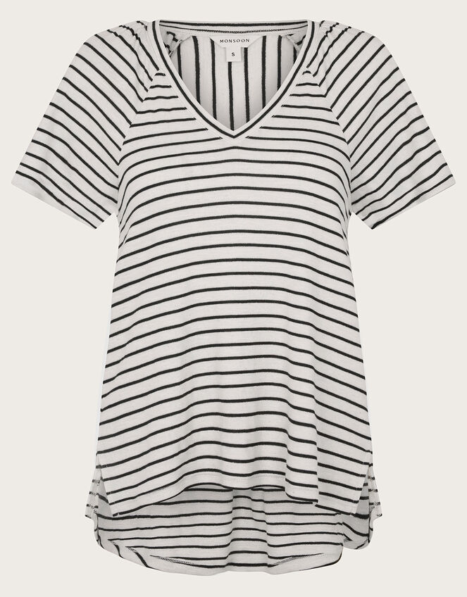 Saskia Stripe T-Shirt, Ivory (IVORY), large