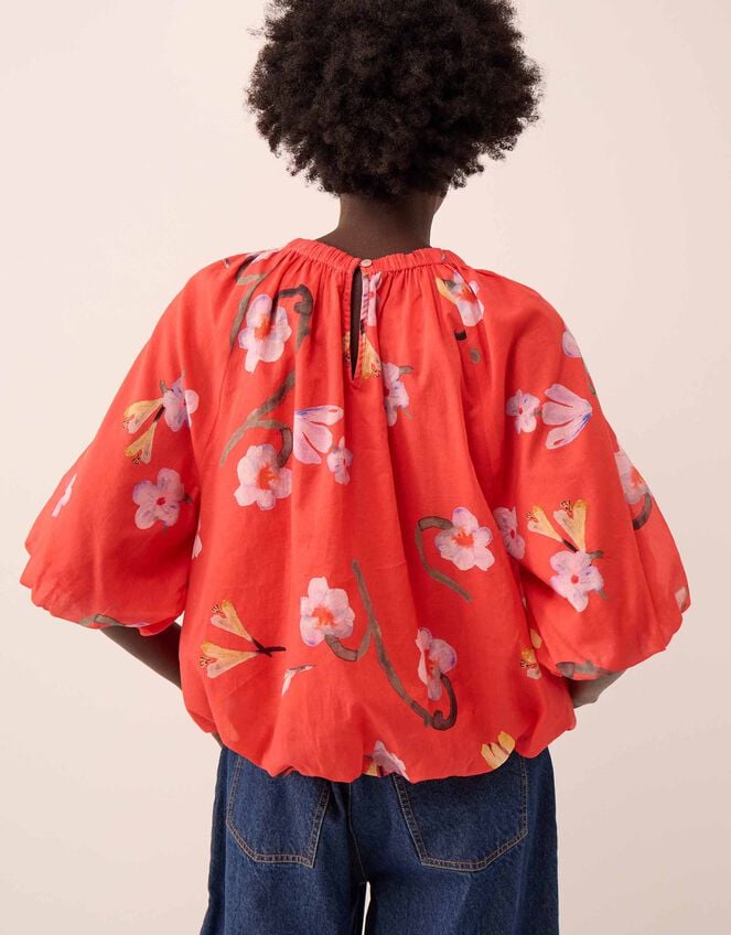 Nessa  Watercolour Floral Top, Red (RED), large