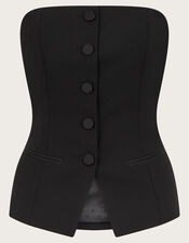 Ava Tailored Bandeau Top, Black (BLACK), large