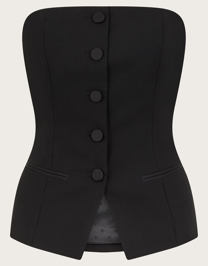 Ava Tailored Bandeau Top, Black (BLACK), large