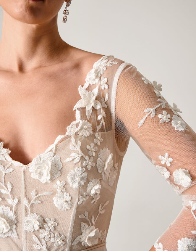 Lucy Embroidered Floral Maxi Wedding Dress Ivory