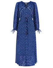 East Nandi Botanical Print Maxi Dress, Blue (NAVY), large