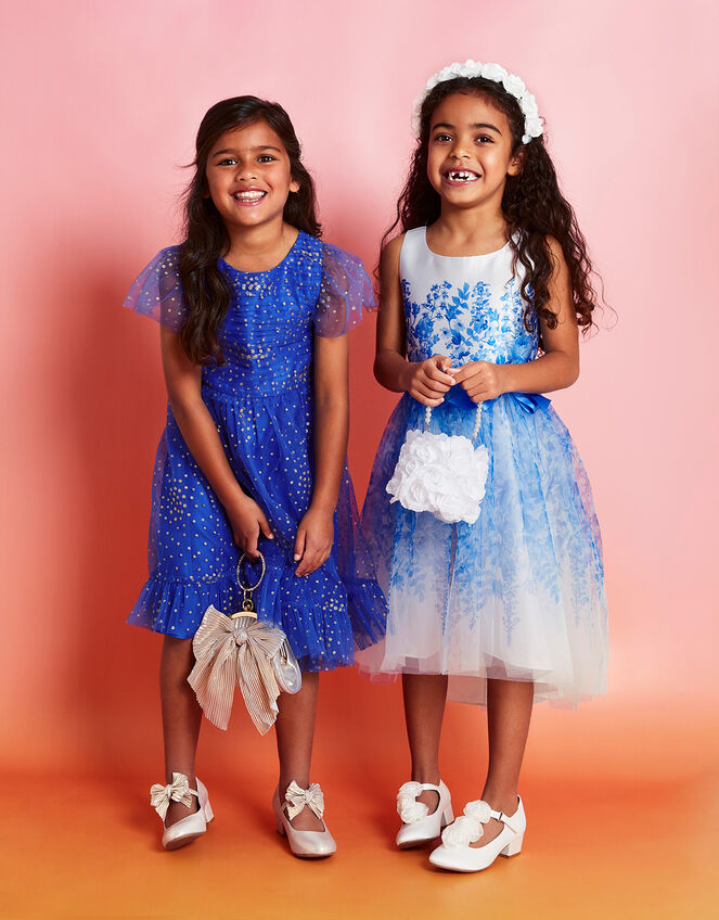 Lila Glitter Party Dress Blue Girls' Dresses Monsoon UK.
