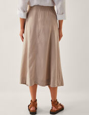 Harper Linen A-Line Midi Skirt, Natural (NATURAL), large
