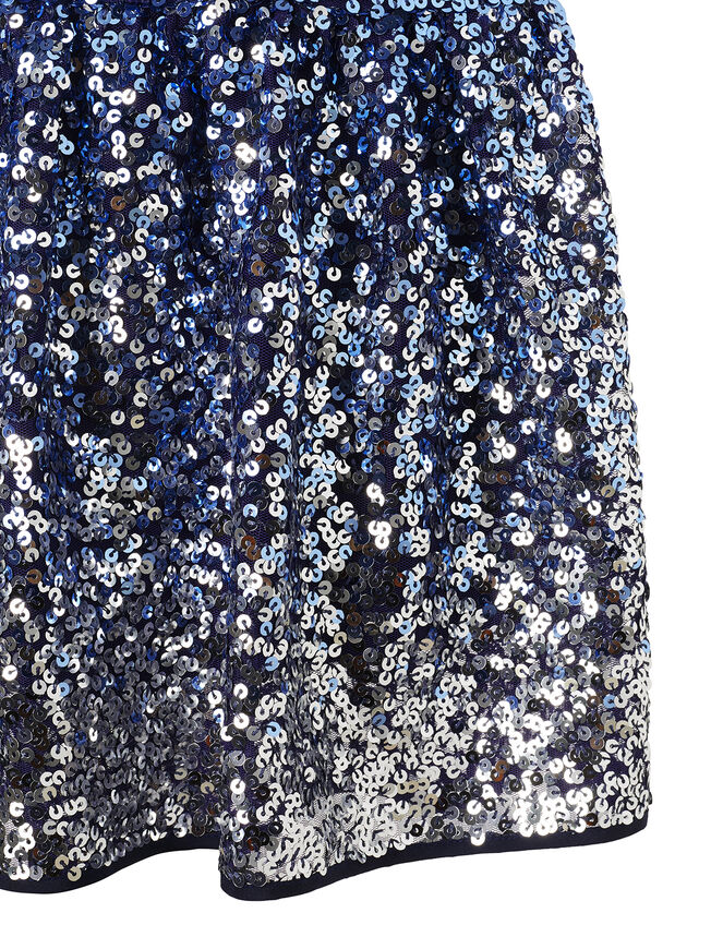 Ombre Sequin Drop Waist Dress, Blue (BLUE), large