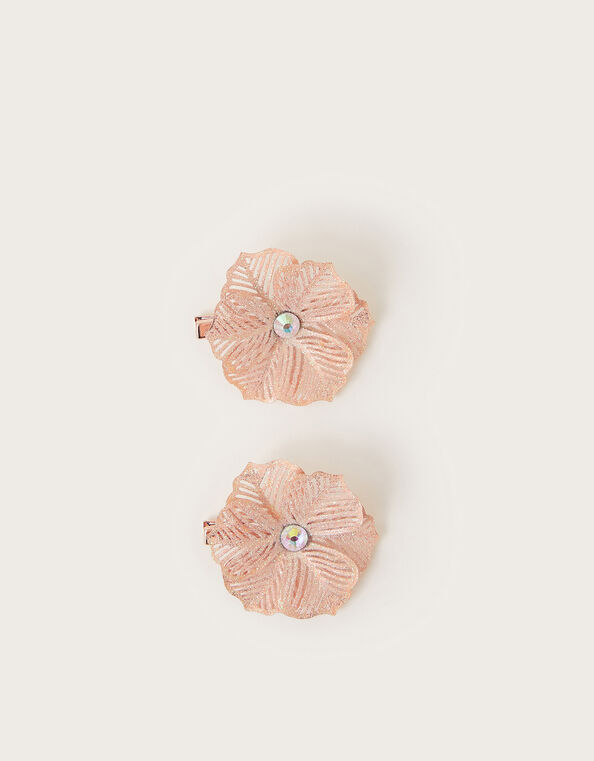 2-Pack Glitter Flower Hair Clips, , large