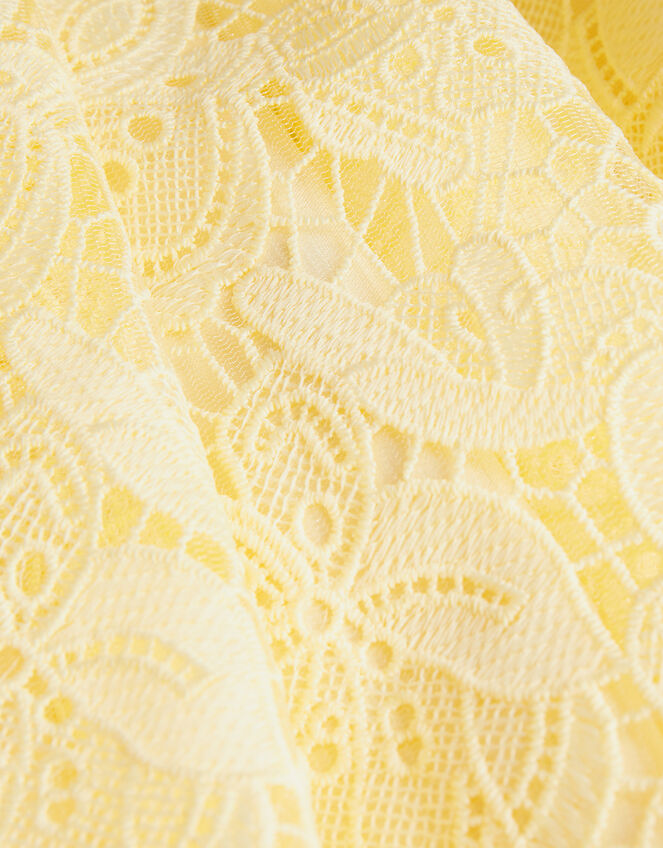 Lace One Shoulder Dress , Yellow (LEMON), large