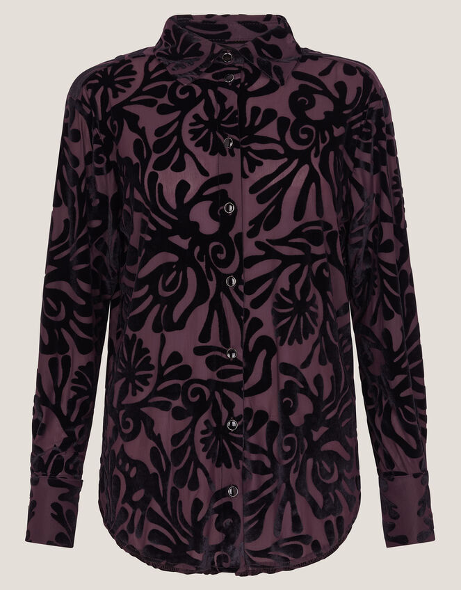 Debe Devoré Shirt, Purple (PURPLE), large