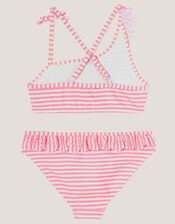Stripe Ruffle Bikini Set, Orange (ORANGE), large