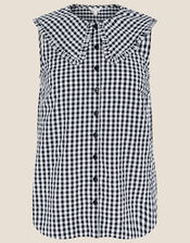 Gingham Sleeveless Top, Ivory (IVORY), large