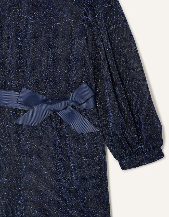 Erin Sparkle Long Sleeve Jumpsuit, Blue (NAVY), large