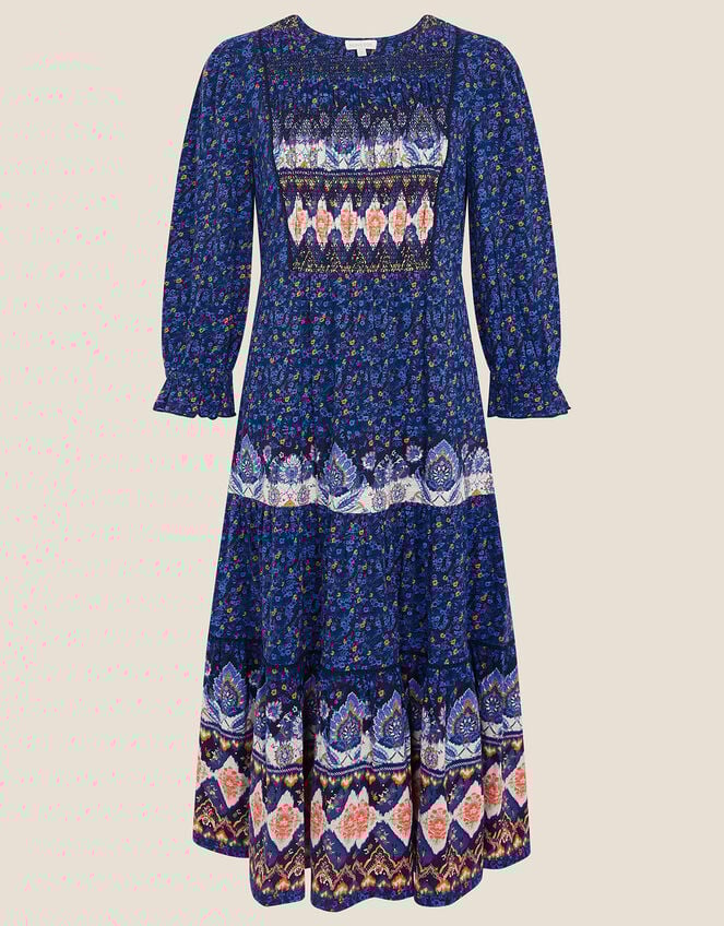Heritage Print Maxi Dress, Blue (NAVY), large
