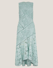 Gianna Sleeveless Lace Midi Dress, Green (SAGE), large