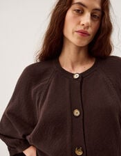 Caryn Cotton Blend Cardigan, Brown (CHOCOLATE), large