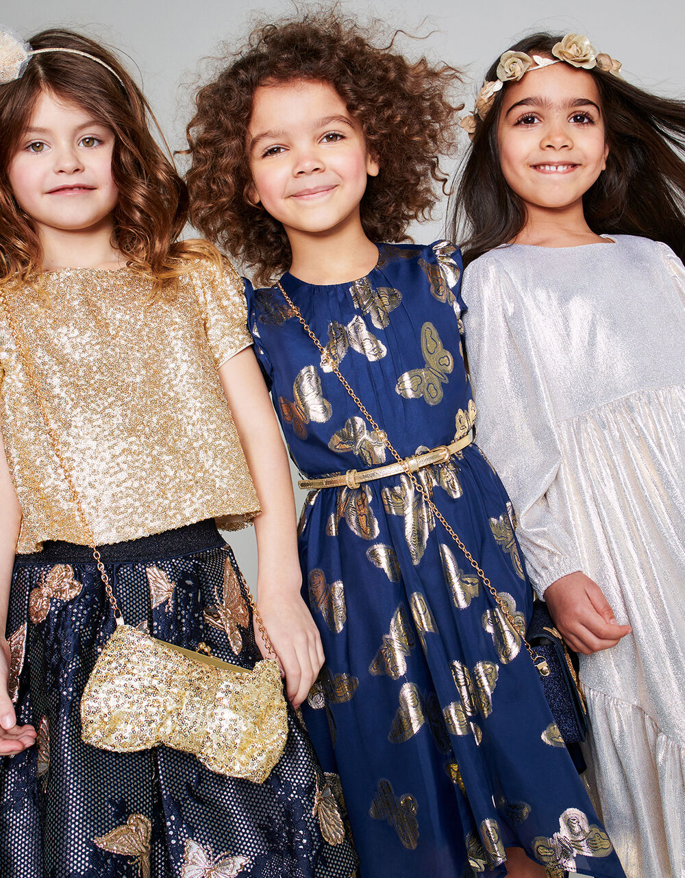Children Girls 3-12yrs | Sequin Puff Sleeve Top Gold - HC97474
