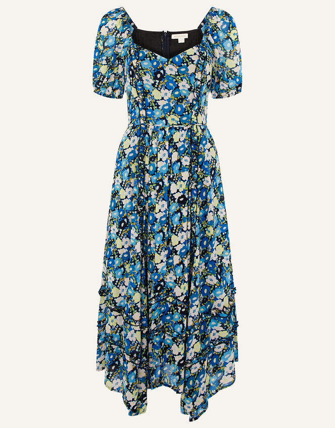 Marleigh Printed Dress in Sustainable Viscose , Blue (NAVY), large