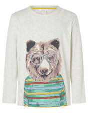 Bear Print Sweatshirt, Grey (GREY), large