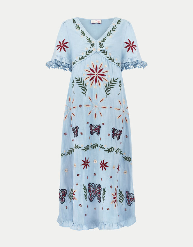 East Mererid Embroidered Midi Dress, Blue (BLUE), large