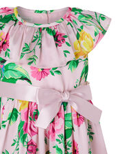Baby Wallflower Satin Dress, Pink (PINK), large