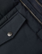 Mid Length Puffer Coat, Black (BLACK), large