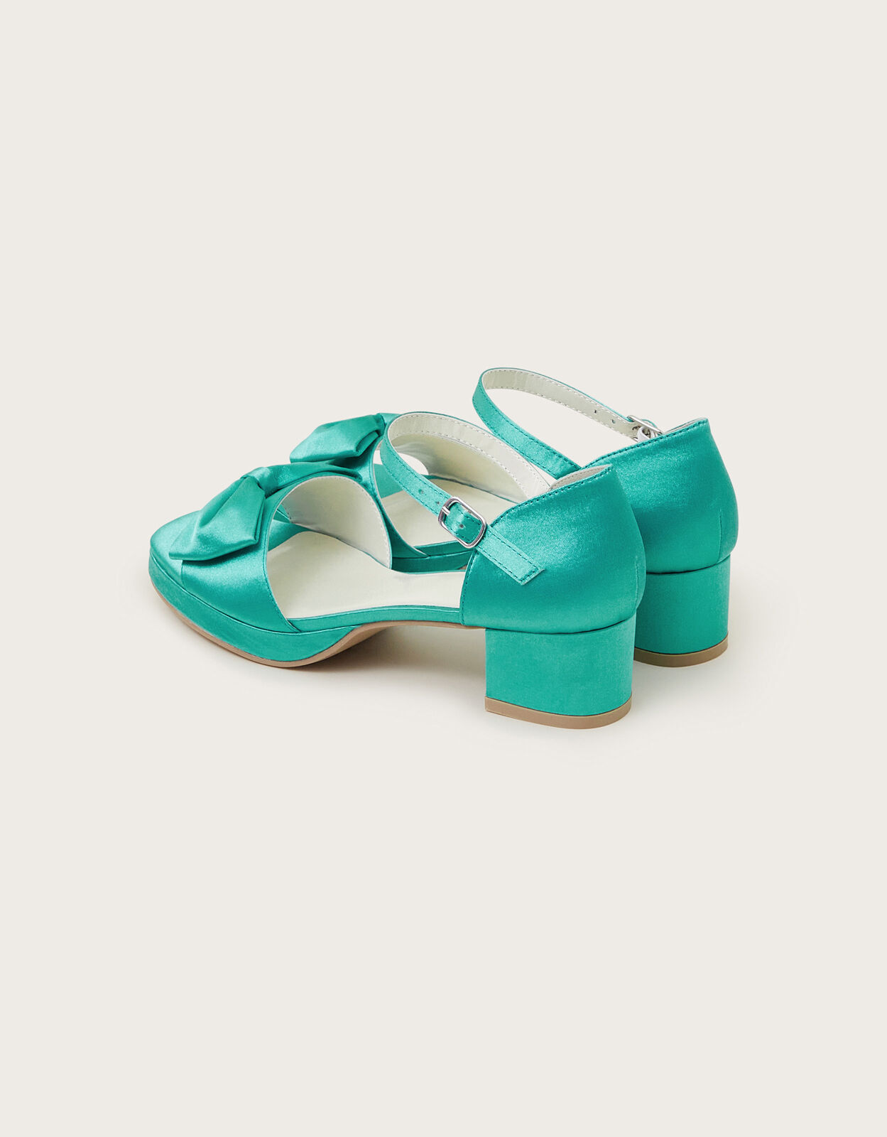 Satin Platform Sandals Green