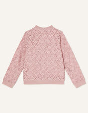 Lace Bomber Jacket, Pink (PALE PINK), large