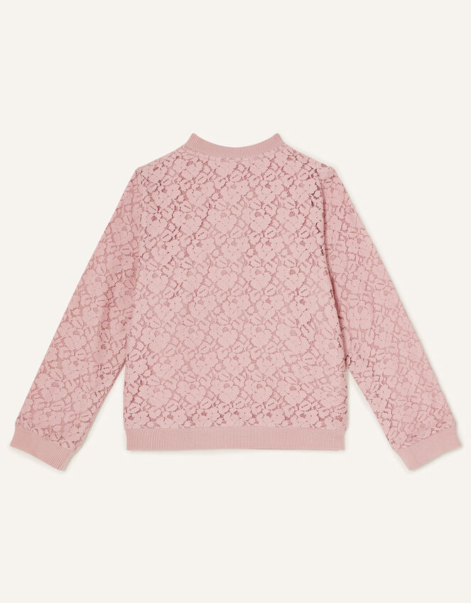 Lace Bomber Jacket, Pink (PALE PINK), large