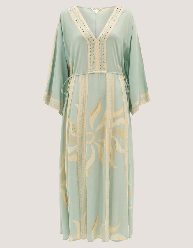 Tashie Sun Print Midi Beach Dress, Blue (AQUA), large