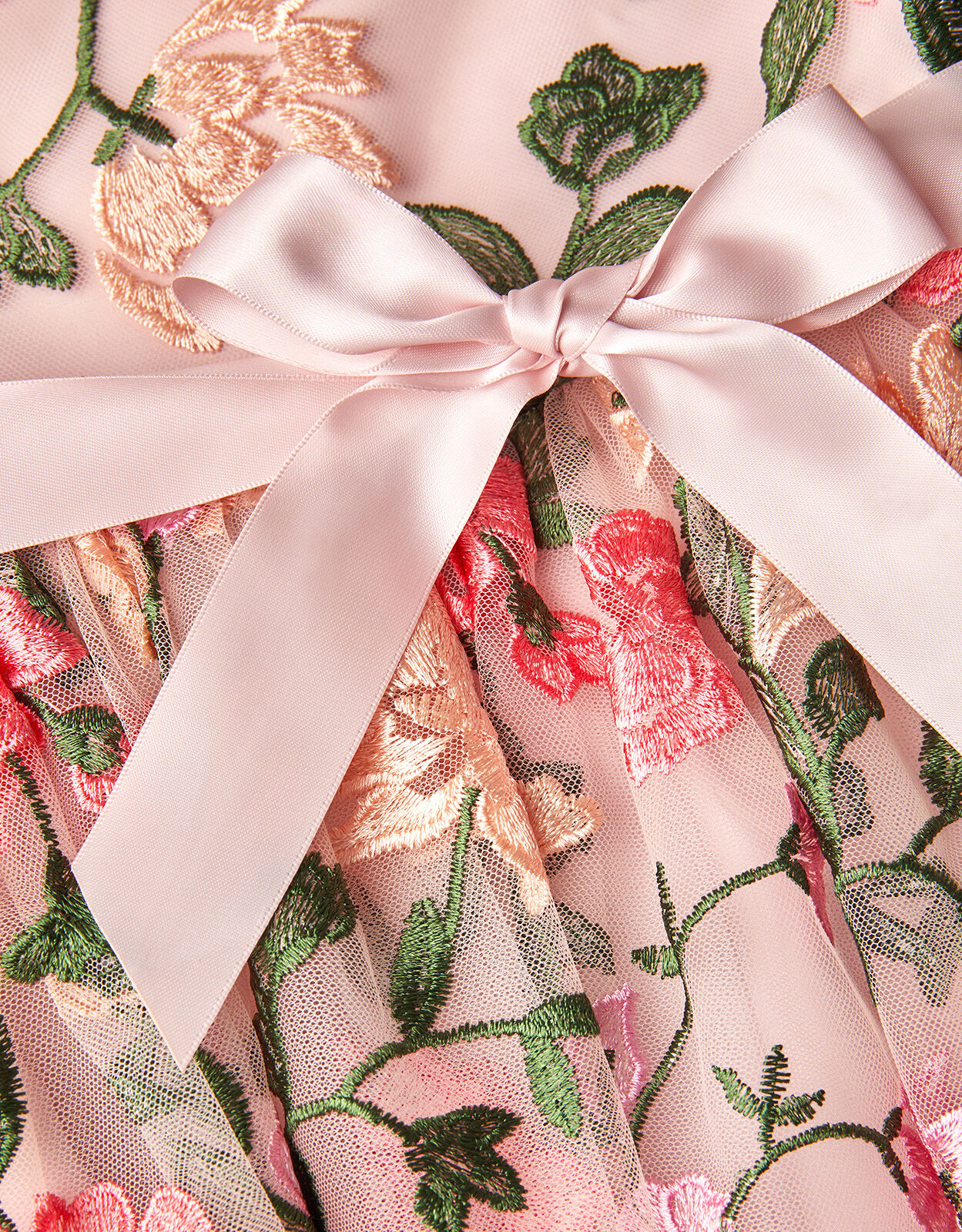 Tilly Floral Embroidered Dress Pink