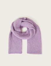 Taffy Rib Knit Scarf, Purple (LILAC), large