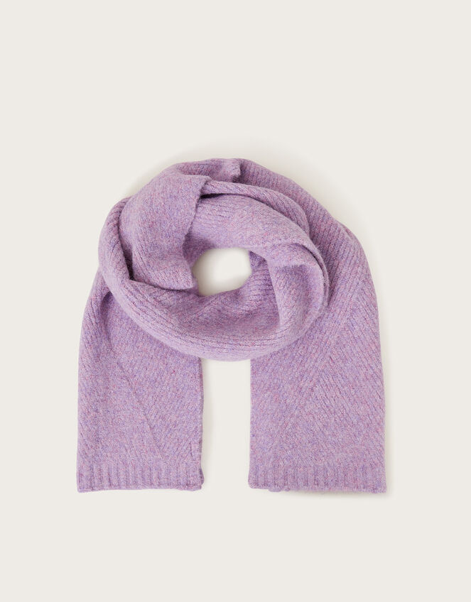 Taffy Rib Knit Scarf, Purple (LILAC), large